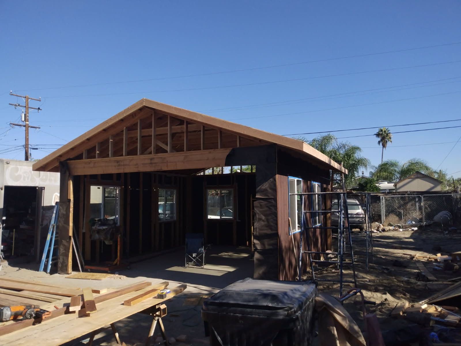 Garage Addition Framing Complete image